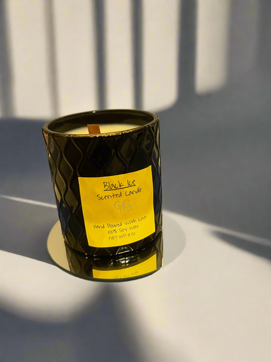 8oz Black ice scented Candle